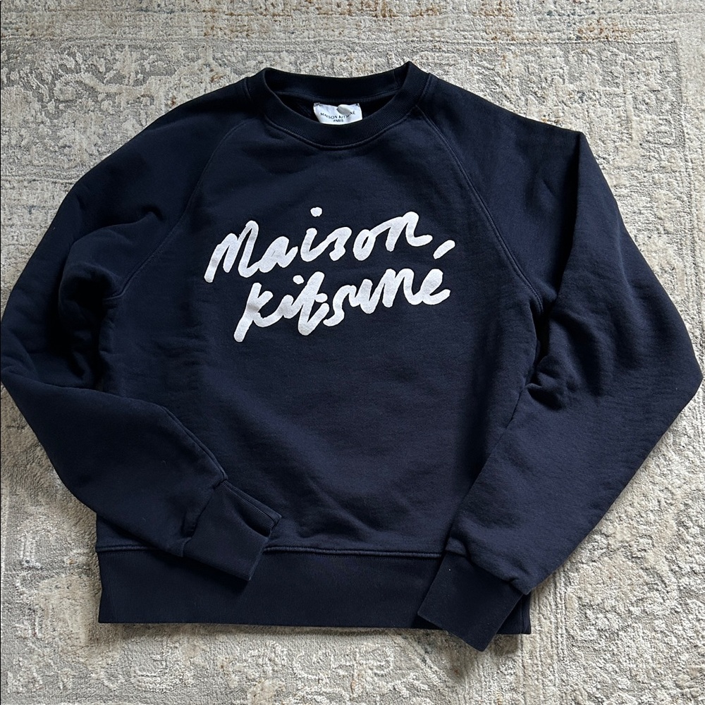 MAISON KITSUNE Navy Crewneck Sweater